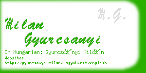 milan gyurcsanyi business card